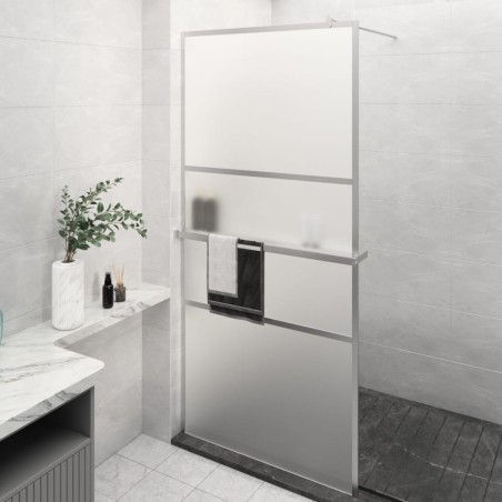 vidaXL Duschwand mit Ablage für Walk-In-Dusche Chrom 80x195 cm ESG