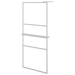 vidaXL Duschwand mit Ablage für Walk-In-Dusche Chrom 80x195 cm ESG