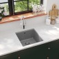 vidaXL Granitspüle Einzelbecken Grau vidaXL Granitspüle Einzelbecken Grau