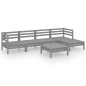 vidaXL 6-tlg. Garten-Lounge-Set Massivholz Kiefer Grau vidaXL 6-tlg. Garten-Lounge-Set Massivholz Kiefer Grau