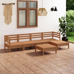 vidaXL 6-tlg. Garten-Lounge-Set Massivholz Kiefer Honigbraun
