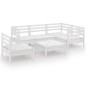 vidaXL 6-tlg. Garten-Lounge-Set Massivholz Kiefer Weiß vidaXL 6-tlg. Garten-Lounge-Set Massivholz Kiefer Weiß