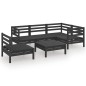 vidaXL 6-tlg. Garten-Lounge-Set Massivholz Kiefer Schwarz vidaXL 6-tlg. Garten-Lounge-Set Massivholz Kiefer Schwarz