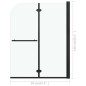 vidaXL Faltbare Duschkabine 2 Paneele ESG 95x140 cm Schwarz vidaXL Faltbare Duschkabine 2 Paneele ESG 95x140 cm Schwarz