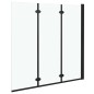 vidaXL Faltbare Duschkabine 3 Paneele ESG 130x138 cm Schwarz vidaXL Faltbare Duschkabine 3 Paneele ESG 130x138 cm Schwarz