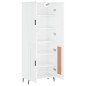 vidaXL Highboard Hochglanz-Weiß 69,5x34x180 cm Holzwerkstoff vidaXL Highboard Hochglanz-Weiß 69,5x34x180 cm Holzwerkstoff