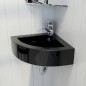 vidaXL Waschbecken mit Überlauf 45 x 32 x 12,5 cm Schwarz vidaXL Waschbecken mit Überlauf 45 x 32 x 12,5 cm Schwarz