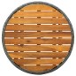 vidaXL Beistelltisch Grau 60 cm Poly Rattan und Akazie Massivholz vidaXL Beistelltisch Grau 60 cm Poly Rattan und Akazie Massivholz