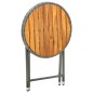 vidaXL Beistelltisch Grau 60 cm Poly Rattan und Akazie Massivholz vidaXL Beistelltisch Grau 60 cm Poly Rattan und Akazie Massivholz