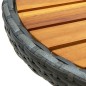 vidaXL Beistelltisch Grau 60 cm Poly Rattan und Akazie Massivholz vidaXL Beistelltisch Grau 60 cm Poly Rattan und Akazie Massivholz