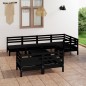 vidaXL 8-tlg. Garten-Lounge-Set Massivholz Kiefer Schwarz vidaXL 8-tlg. Garten-Lounge-Set Massivholz Kiefer Schwarz