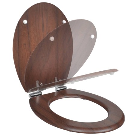 vidaXL Toilettensitz MDF Deckel mit Absenkautomatik Design Braun