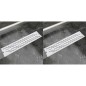 vidaXL Lineare Duschrinnen 2 Stk. Wellen 530 x 140 mm Edelstahl vidaXL Lineare Duschrinnen 2 Stk. Wellen 530 x 140 mm Edelstahl