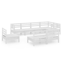 vidaXL 8-tlg. Garten-Lounge-Set Massivholz Kiefer Weiß