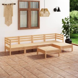 vidaXL 6-tlg. Garten-Lounge-Set Massivholz Kiefer