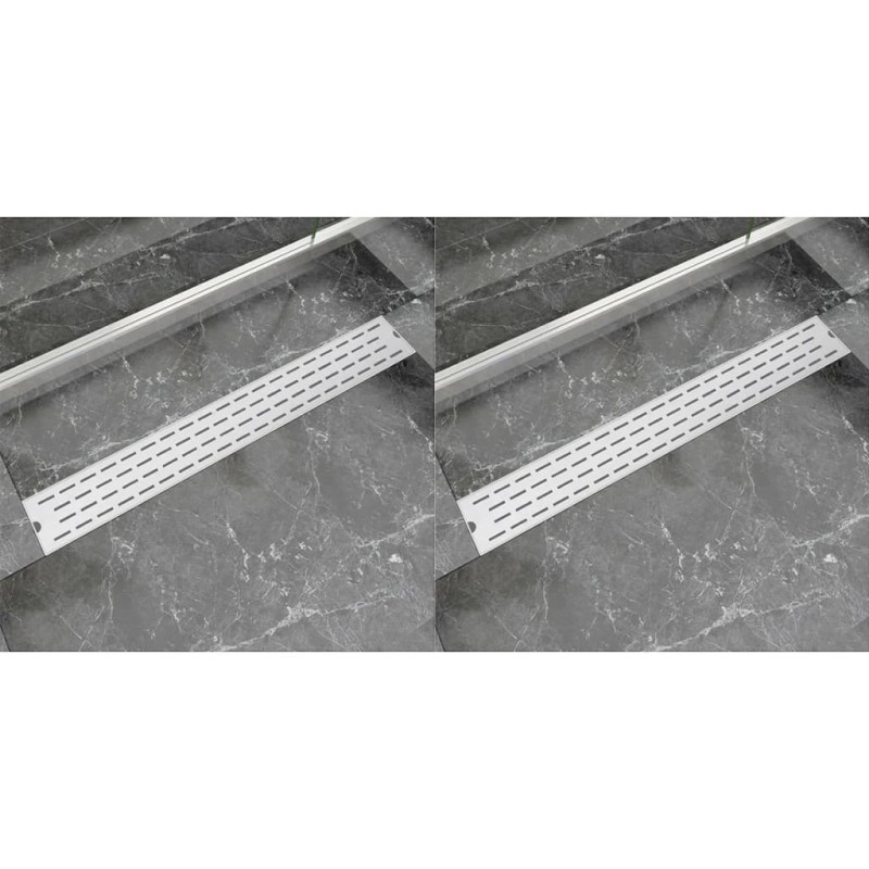 vidaXL Lineare Duschrinnen 2 Stk. Linien 830 x 140 mm Edelstahl vidaXL Lineare Duschrinnen 2 Stk. Linien 830 x 140 mm Edelstahl