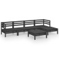 vidaXL 6-tlg. Garten-Lounge-Set Massivholz Kiefer Schwarz vidaXL 6-tlg. Garten-Lounge-Set Massivholz Kiefer Schwarz