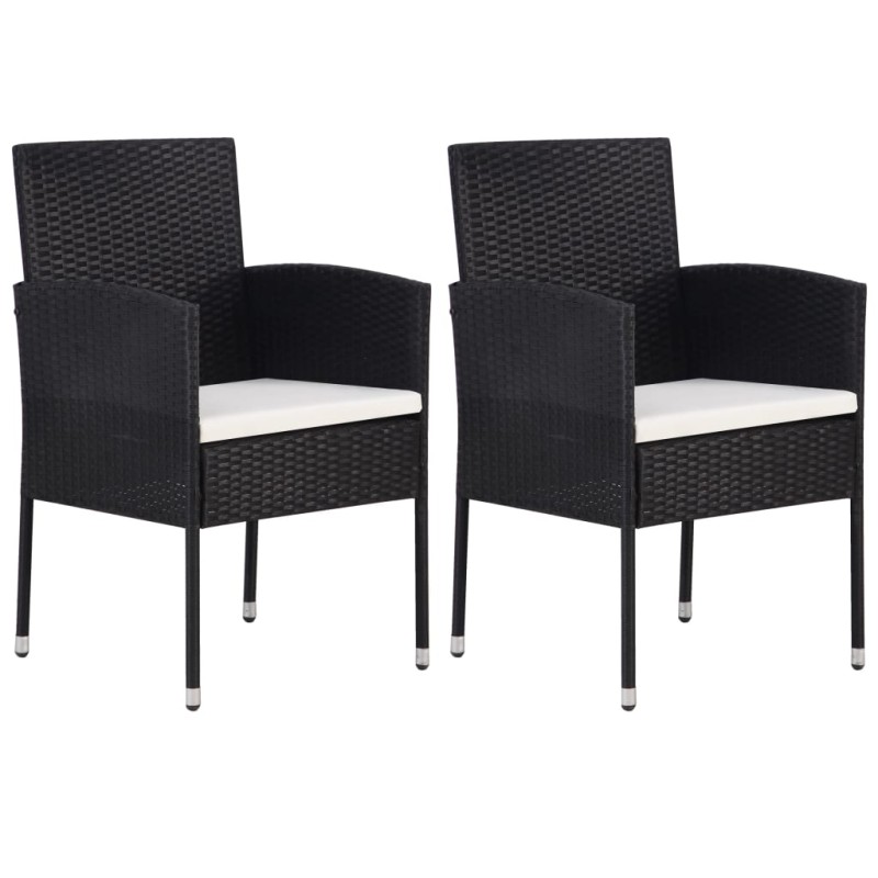 vidaXL Gartenstühle 2 Stk. Poly-Rattan Schwarz vidaXL Gartenstühle 2 Stk. Poly-Rattan Schwarz