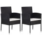 vidaXL Gartenstühle 2 Stk. Poly-Rattan Schwarz vidaXL Gartenstühle 2 Stk. Poly-Rattan Schwarz