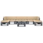 vidaXL 6-tlg. Paletten-Lounge-Set Grau Imprägniertes Kiefernholz vidaXL 6-tlg. Paletten-Lounge-Set Grau Imprägniertes Kiefernholz