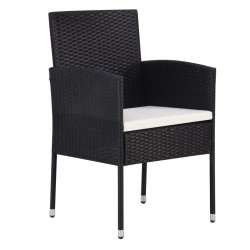 vidaXL Gartenstühle 2 Stk. Poly-Rattan Schwarz