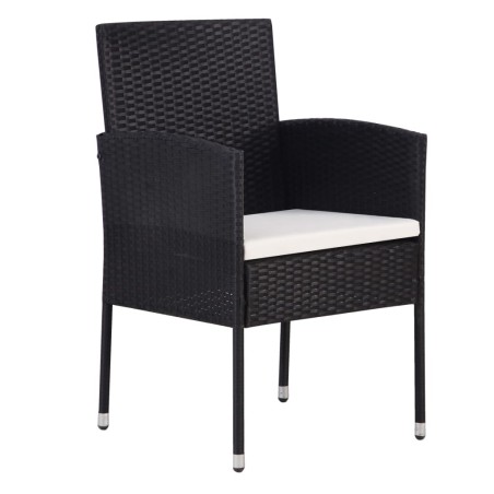 vidaXL Gartenstühle 2 Stk. Poly-Rattan Schwarz