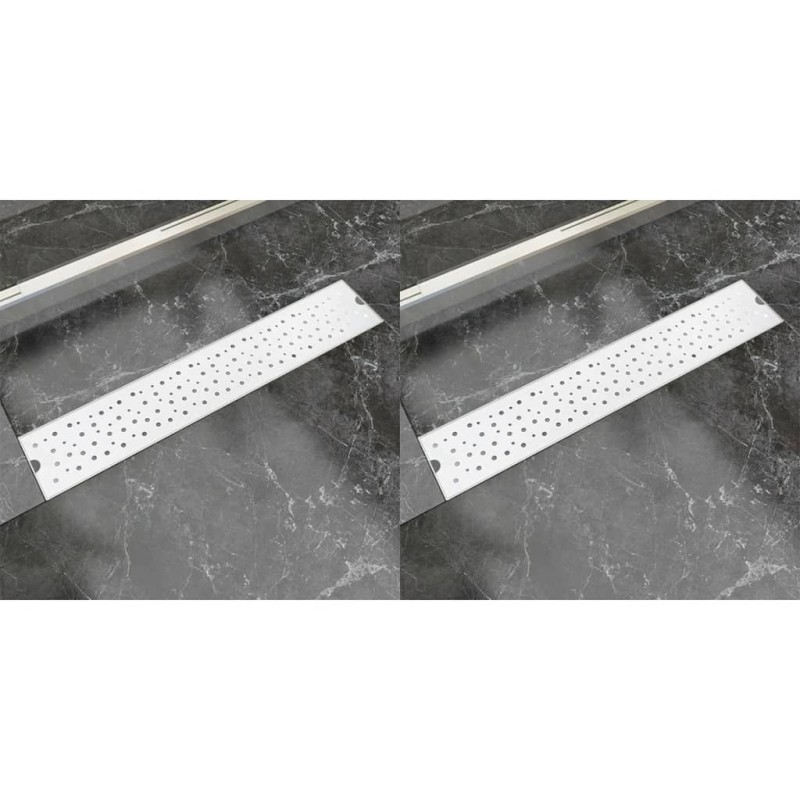 vidaXL Lineare Duschrinnen 2 Stk. Blasen 630 x 140 mm Edelstahl vidaXL Lineare Duschrinnen 2 Stk. Blasen 630 x 140 mm Edelstahl