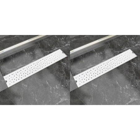 vidaXL Lineare Duschrinnen 2 Stk. Blasen 630 x 140 mm Edelstahl