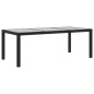 vidaXL Gartentisch Schwarz 190x90x75 cm Gehärtetes Glas Poly Rattan vidaXL Gartentisch Schwarz 190x90x75 cm Gehärtetes Glas Poly Rattan