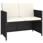 6-tlg. Garten-Essgruppe mit Auflagen Poly Rattan Schwarz 6-tlg. Garten-Essgruppe mit Auflagen Poly Rattan Schwarz