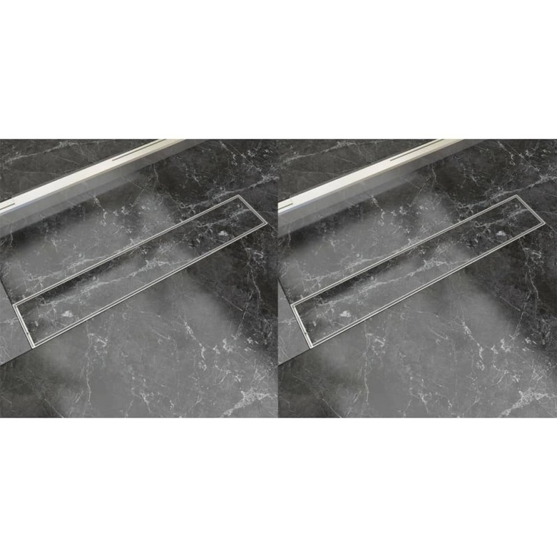vidaXL Lineare Duschrinnen 2 Stk. 630 x 140 mm Edelstahl vidaXL Lineare Duschrinnen 2 Stk. 630 x 140 mm Edelstahl