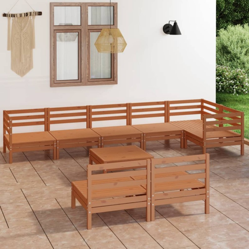 vidaXL 9-tlg. Garten-Lounge-Set Massivholz Kiefer Honigbraun vidaXL 9-tlg. Garten-Lounge-Set Massivholz Kiefer Honigbraun