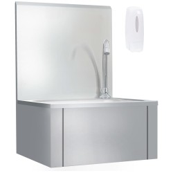 vidaXL Handwaschbecken mit Wasserhahn und Seifenspender Edelstahl 