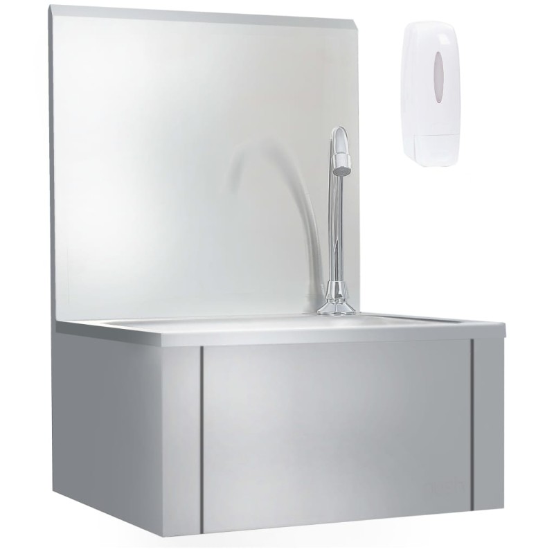 vidaXL Handwaschbecken mit Wasserhahn und Seifenspender Edelstahl vidaXL Handwaschbecken mit Wasserhahn und Seifenspender Edelstahl