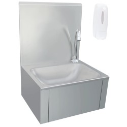 vidaXL Handwaschbecken mit Wasserhahn und Seifenspender Edelstahl 