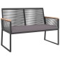 vidaXL 4-tlg. Garten-Lounge-Set mit Kissen Schwarz Stahl vidaXL 4-tlg. Garten-Lounge-Set mit Kissen Schwarz Stahl