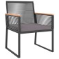 vidaXL 4-tlg. Garten-Lounge-Set mit Kissen Schwarz Stahl vidaXL 4-tlg. Garten-Lounge-Set mit Kissen Schwarz Stahl