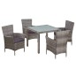 vidaXL 5-tlg. Garten-Essgruppe mit Auflagen Poly Rattan Grau vidaXL 5-tlg. Garten-Essgruppe mit Auflagen Poly Rattan Grau