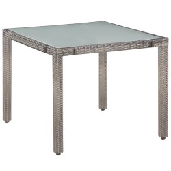 vidaXL 5-tlg. Garten-Essgruppe mit Auflagen Poly Rattan Grau