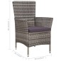 vidaXL 5-tlg. Garten-Essgruppe mit Auflagen Poly Rattan Grau vidaXL 5-tlg. Garten-Essgruppe mit Auflagen Poly Rattan Grau