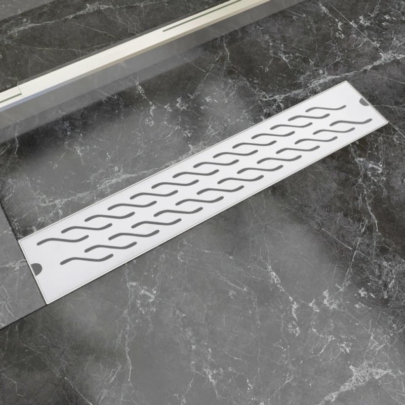 vidaXL Gerade Duschrinne Wellen 630x140 mm Edelstahl vidaXL Gerade Duschrinne Wellen 630x140 mm Edelstahl