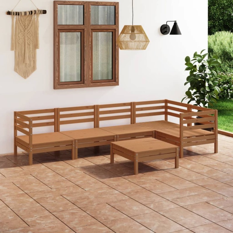 vidaXL 6-tlg. Garten-Lounge-Set Massivholz Kiefer Honigbraun vidaXL 6-tlg. Garten-Lounge-Set Massivholz Kiefer Honigbraun