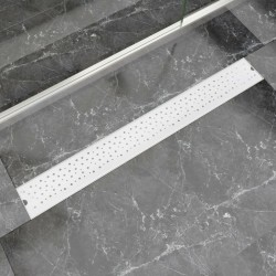 vidaXL Duschrinne 930x140 cm Edelstahl Löcher-Design