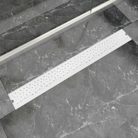 vidaXL Duschrinne 930x140 cm Edelstahl Löcher-Design