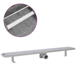 vidaXL Duschrinne 930x140 cm Edelstahl Löcher-Design