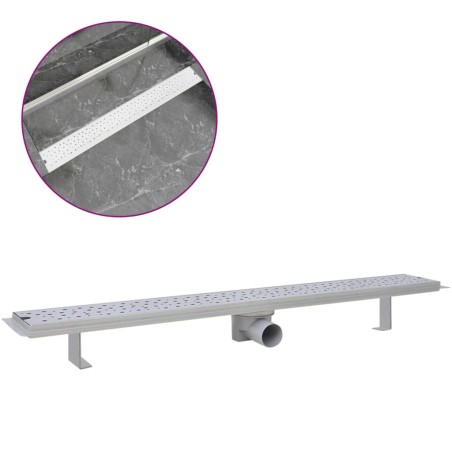 vidaXL Duschrinne 930x140 cm Edelstahl Löcher-Design