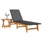 vidaXL Sonnenliege mit Tisch Poly Rattan und Massivholz Akazie vidaXL Sonnenliege mit Tisch Poly Rattan und Massivholz Akazie