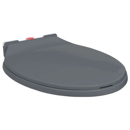 vidaXL Toilettensitz mit Absenkautomatik Quick-Release Grau Oval