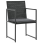 5-tlg. Garten-Essgruppe mit Auflagen Poly Rattan Schwarz 5-tlg. Garten-Essgruppe mit Auflagen Poly Rattan Schwarz