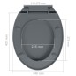 vidaXL Toilettensitz mit Absenkautomatik Quick-Release Grau Oval vidaXL Toilettensitz mit Absenkautomatik Quick-Release Grau Oval